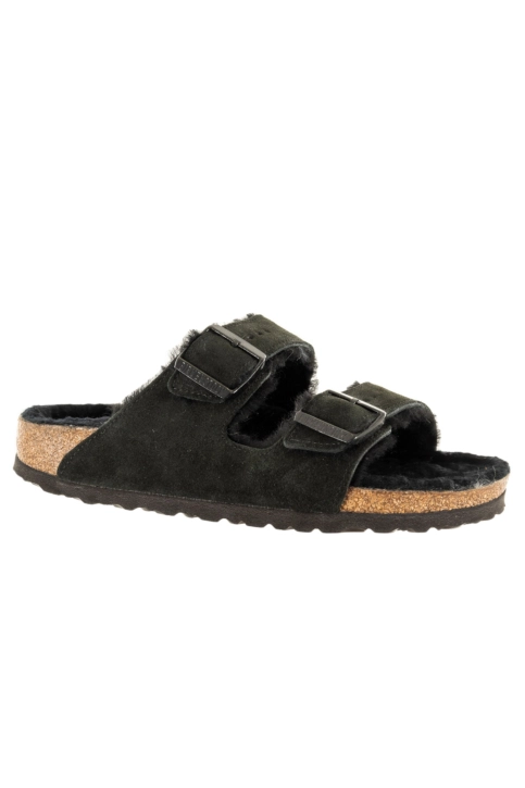 Sandales - nu-pieds birkenstock arizona shearling leve narrow 00049 -black