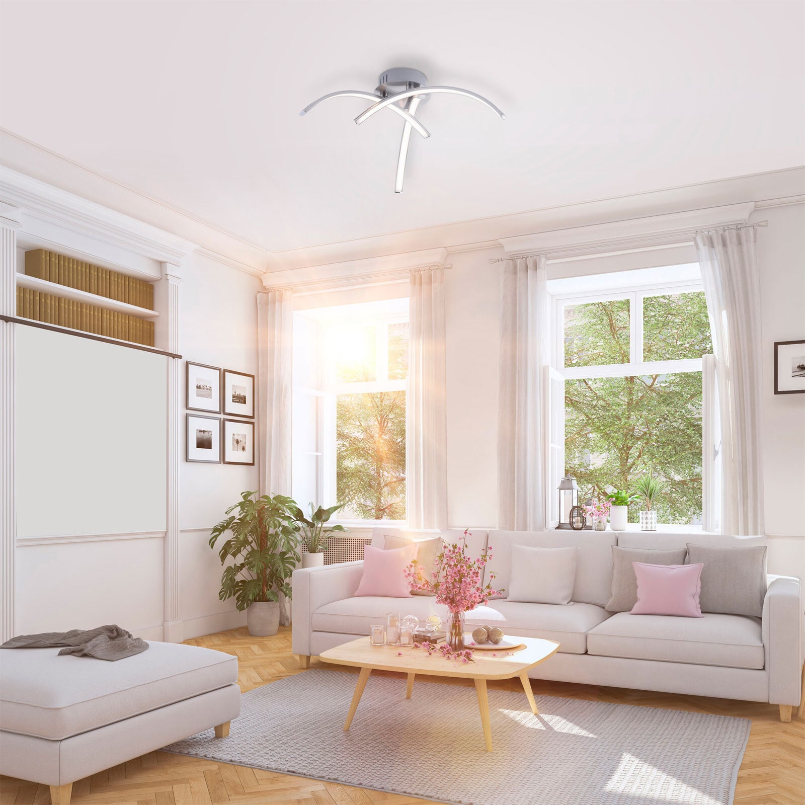 LED-Deckenleuchte Valerie 40x14 cm Alu