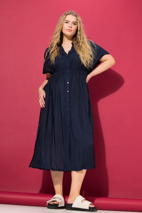 Midikleid, A-Line, Knopfleiste
