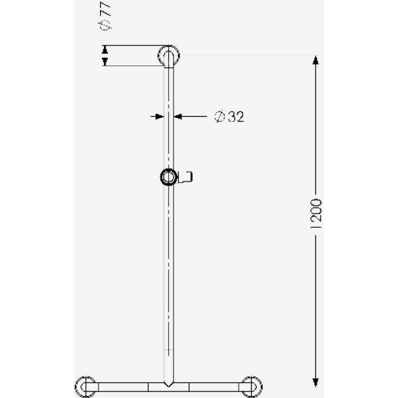 Barre douche en T Blanche 600 x 1200 mm