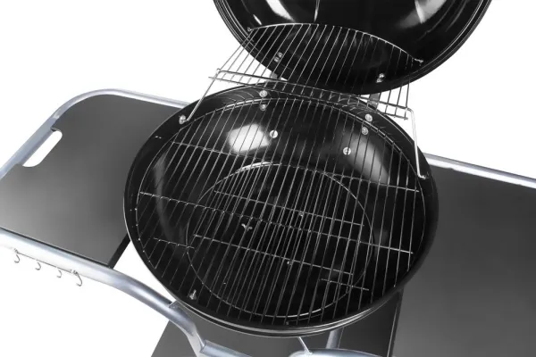 Fieldmann FZG 1014, Grill, Trækul (brændstof), Grid, Sort, Rustfrit stål, 2 hjul, 4 ben