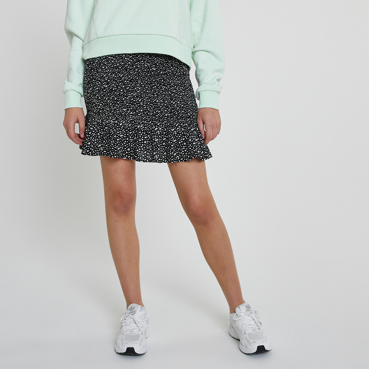 COLEÇÕES LA REDOUTE<br>Saia com estampa floral e babados pequenos