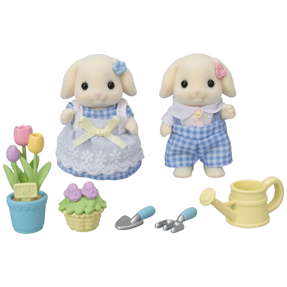 Sylvanian Families Flora Kaninchen Schwester & Bruder Blossom Gartenset