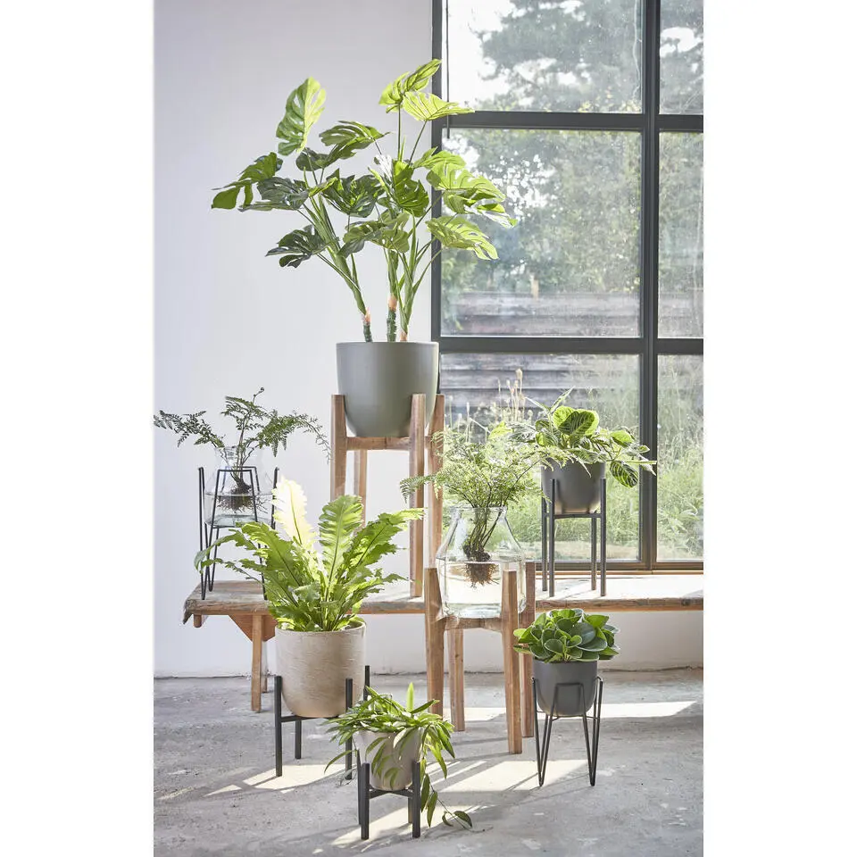 Mica Decorations Ascot Plantenstandaard L20,5 x B20,5 x H35 cm Zwart