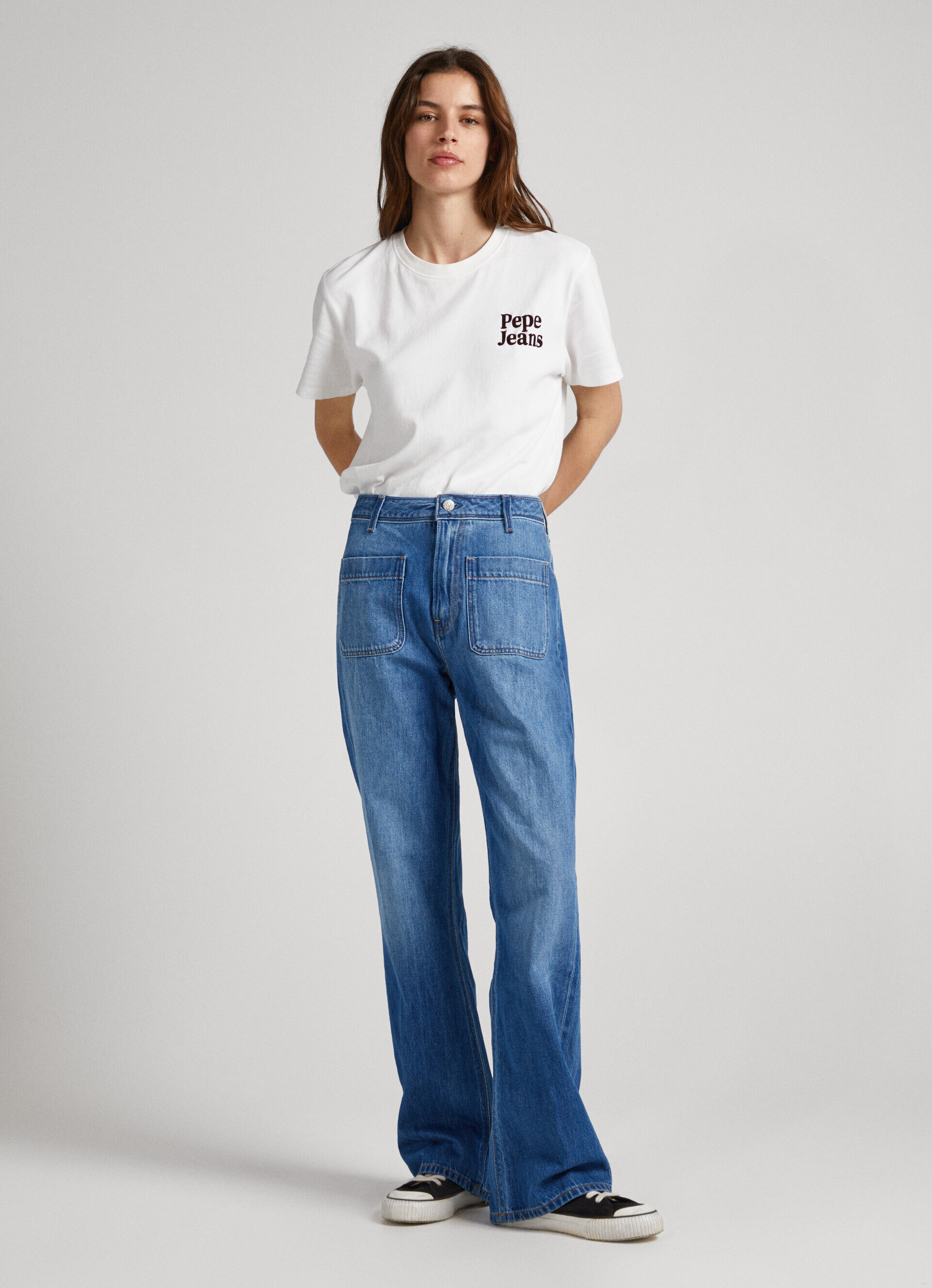 Calça jeans NYOMI FIT Relaxed de cintura alta - jeans