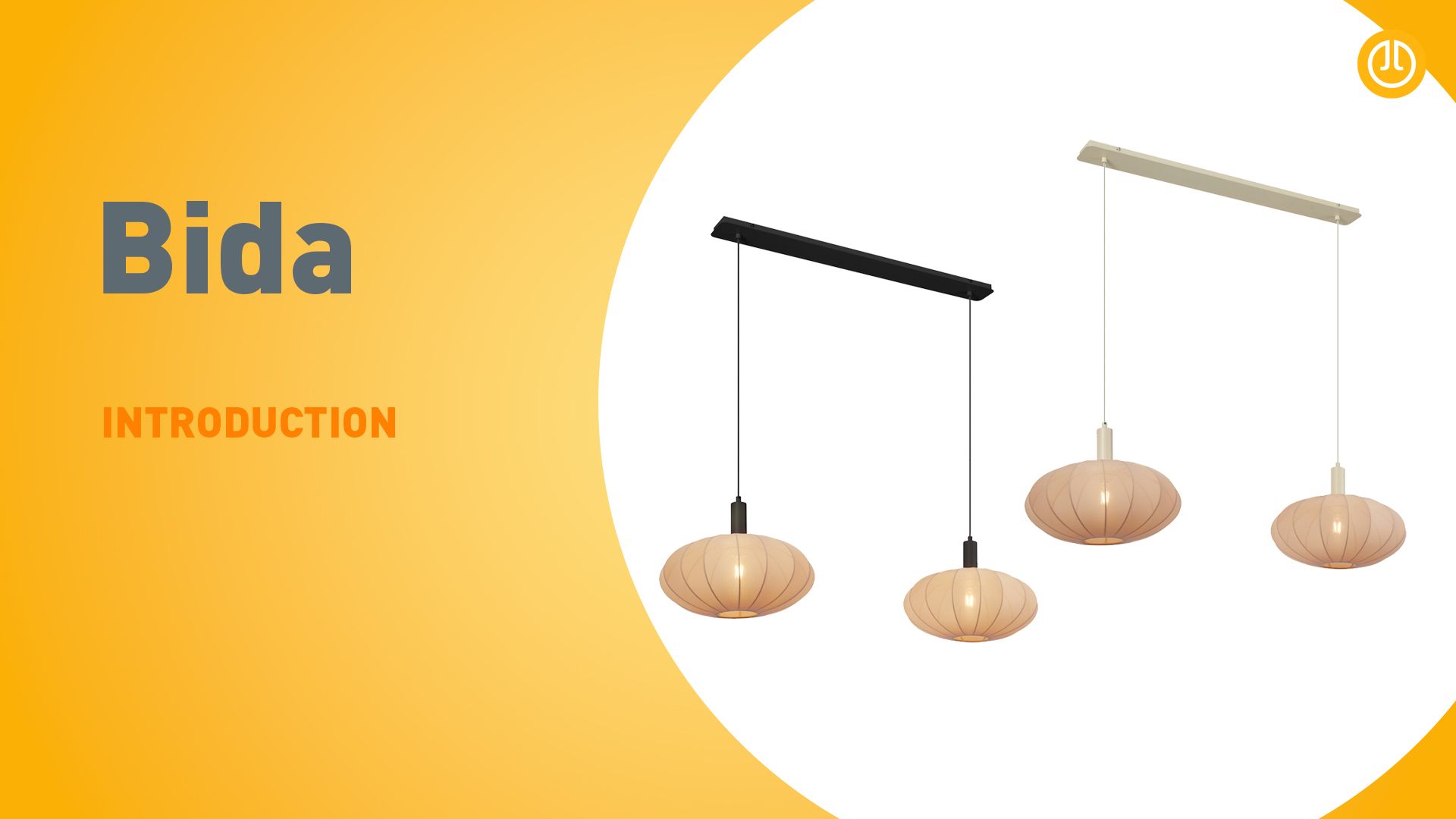 Japandi hanglamp zwart met bruine stoffen kap 2-lichts - Bida