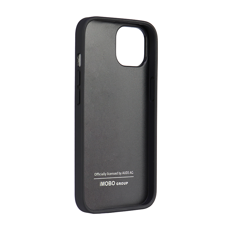 iPhone 14 Leder Hardcase Hülle (AU-TPUPCIP13PM-TT/D1-BK) - Schwarz
