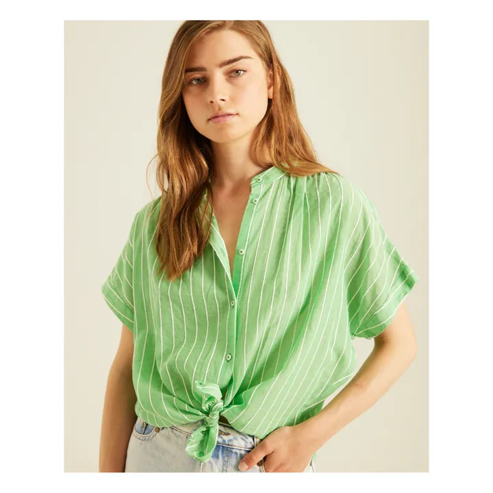 Sacrécoeur Blouse Louison Rayures | Vert Menthe