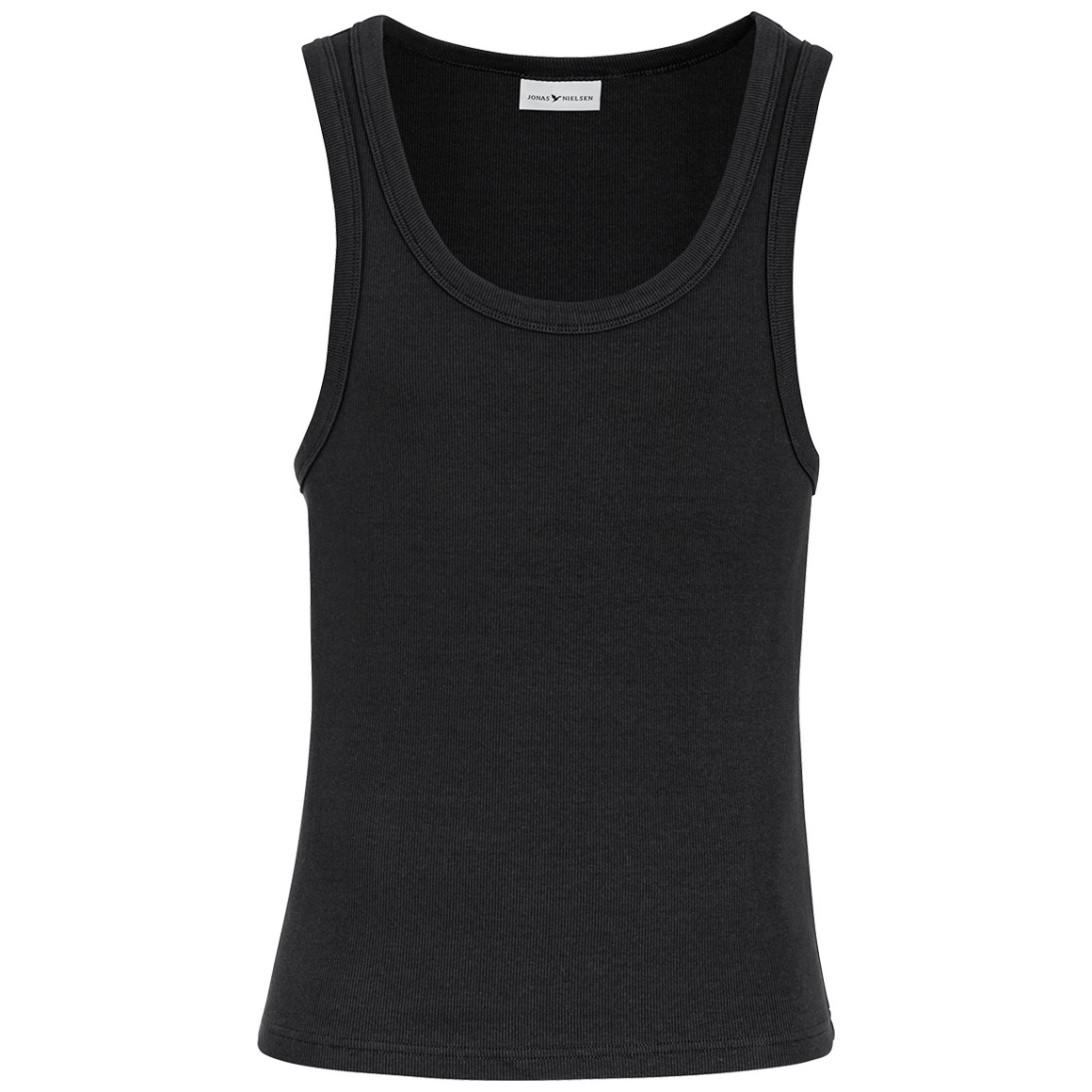 Jonas Nielsen Herren Tanktop in leichter Ripp-Struktur schwarz