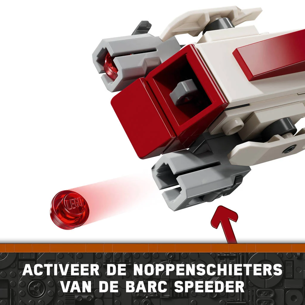 Prachtige speelset met mooie detailsBARC Speeder ontsnapping The Mandalorian Bouwpakket met Baby Yoda 75378