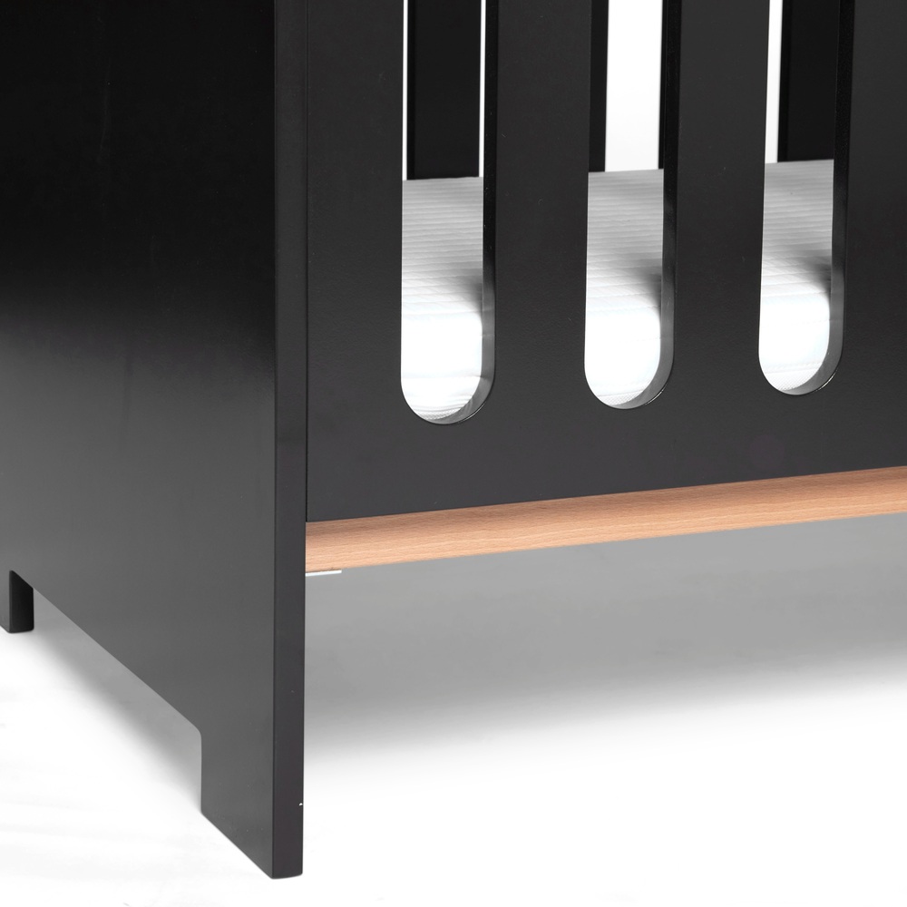 Baby Elegance Tom Kinderbett Schwarz/Naturbuche