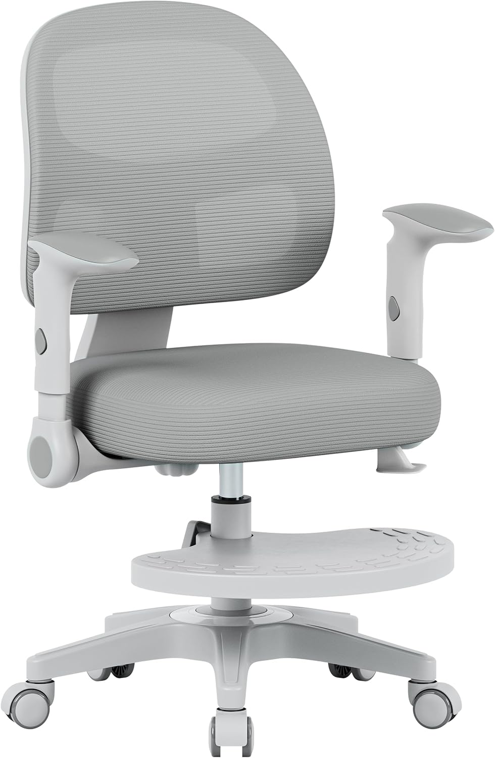 MARK ADLER Junior 5.0 ergonomischer Schreibtischstuhl Kinder – Mitwachsender Kinder Schreibtischstuhl – Mit Fußstütze – Höhenverstellbar – Für gesundes Sitzen – Kinder ab 6 Jahren – Grau