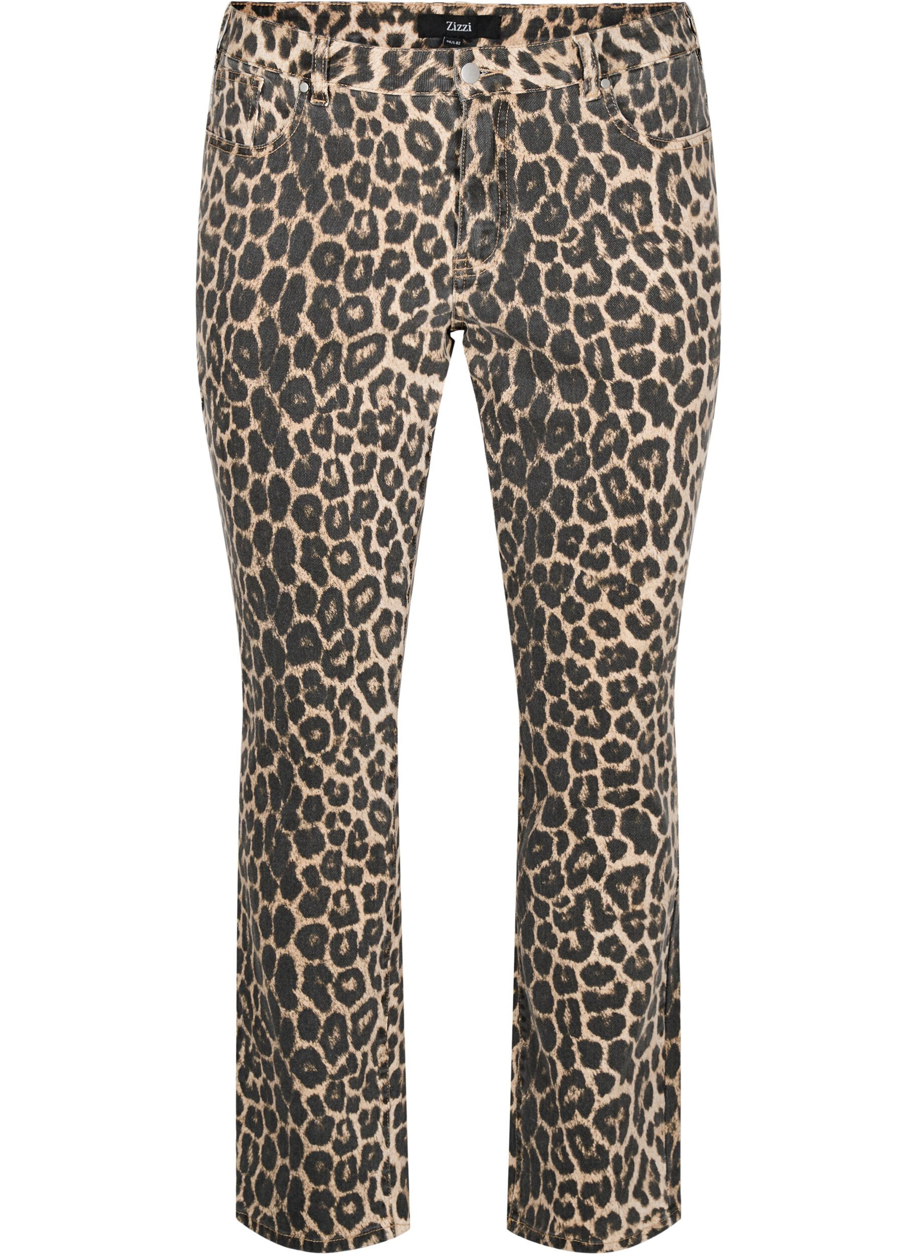 Emily jeans med leopardprint