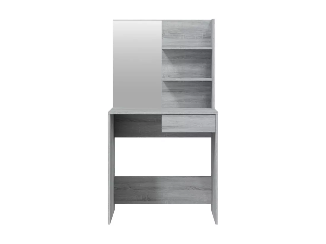 Coiffeuse avec miroir Sonoma gris 74,5x40x141 cm