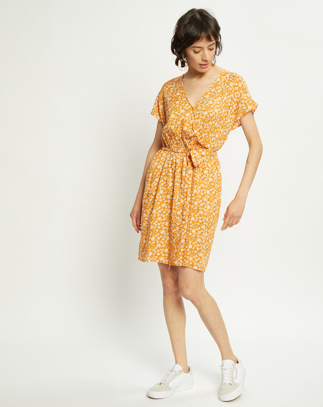 Harris Wilson Robe Lancel à fleurs orange