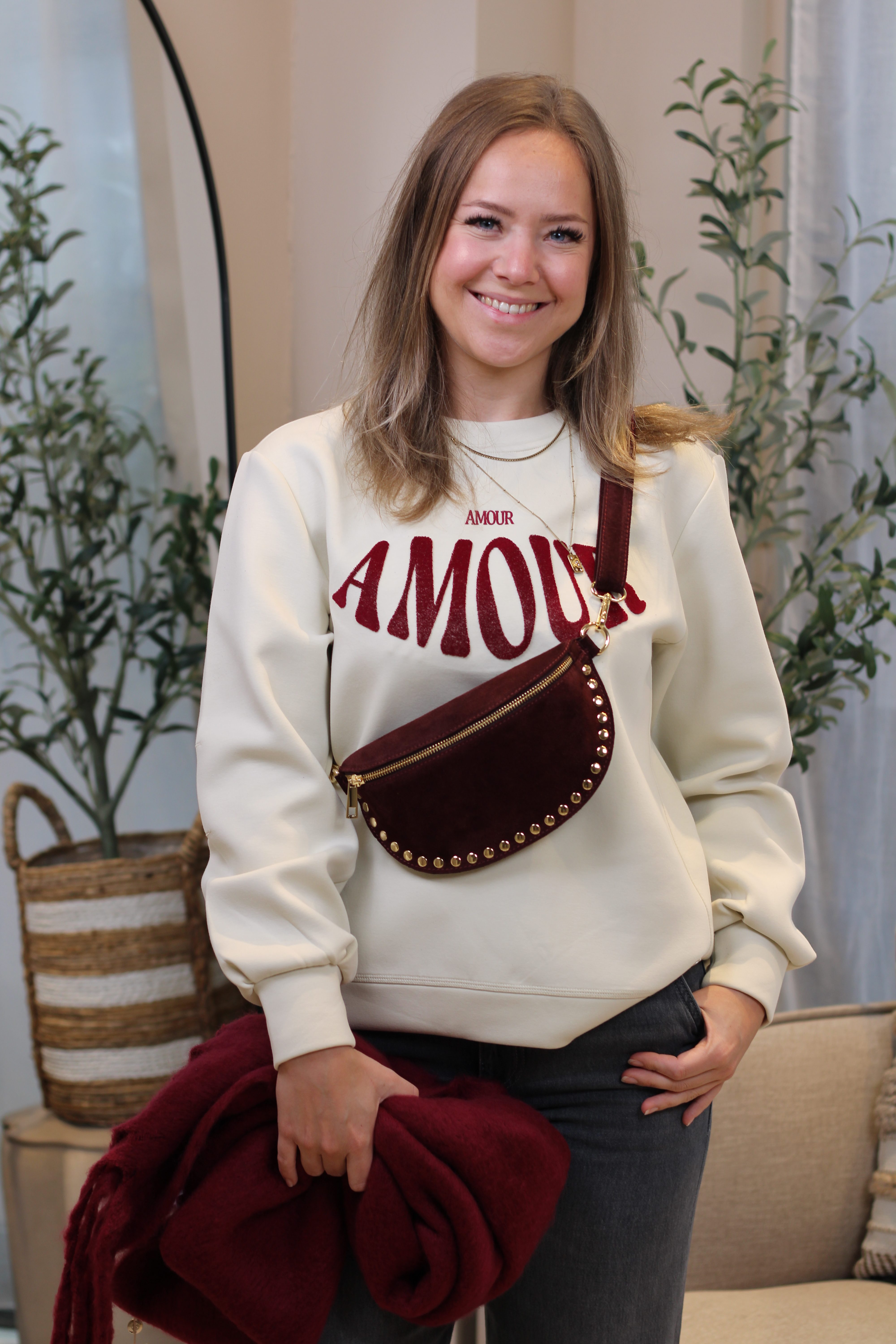 Debby Bumbag - Suede Bordeaux