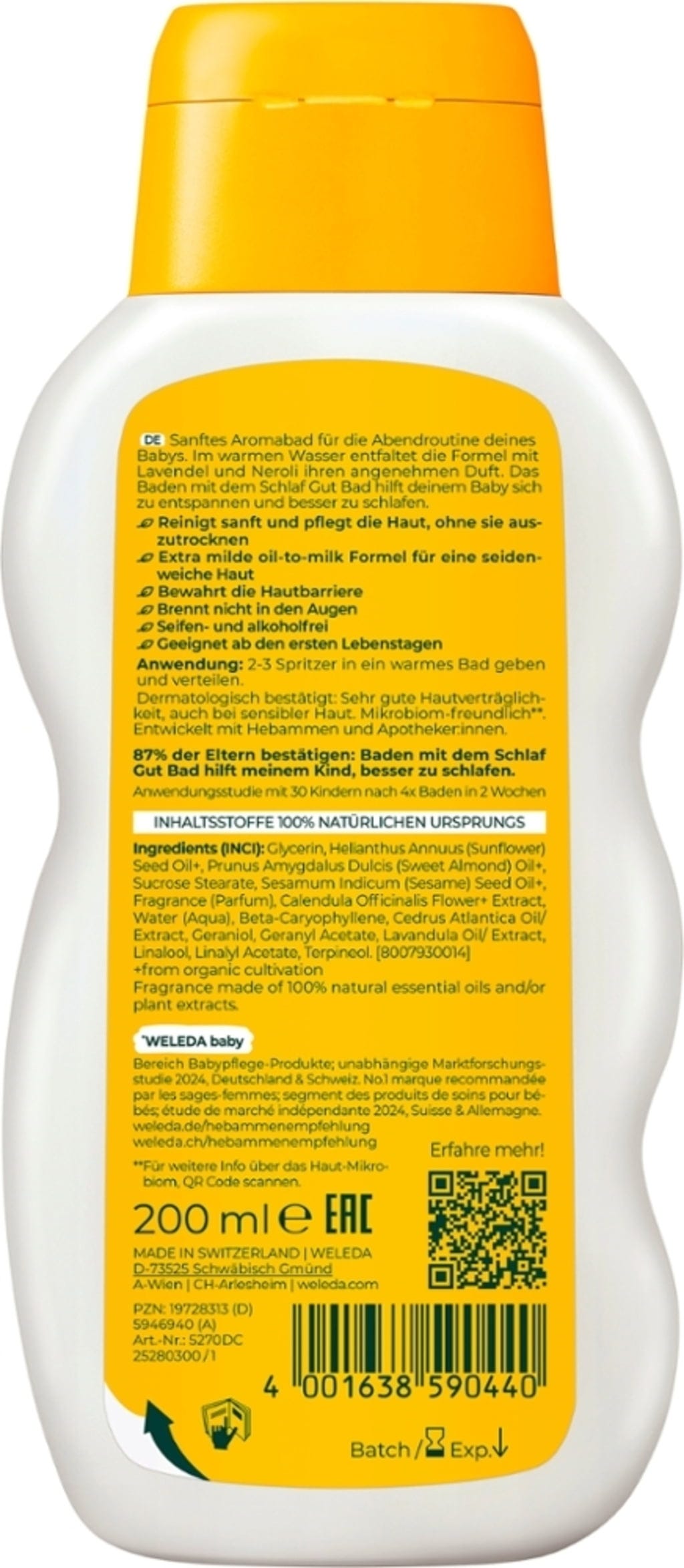 Weleda  baby Schlaf Gut Bad Bio-Calendula & Lavendel, 200 ml