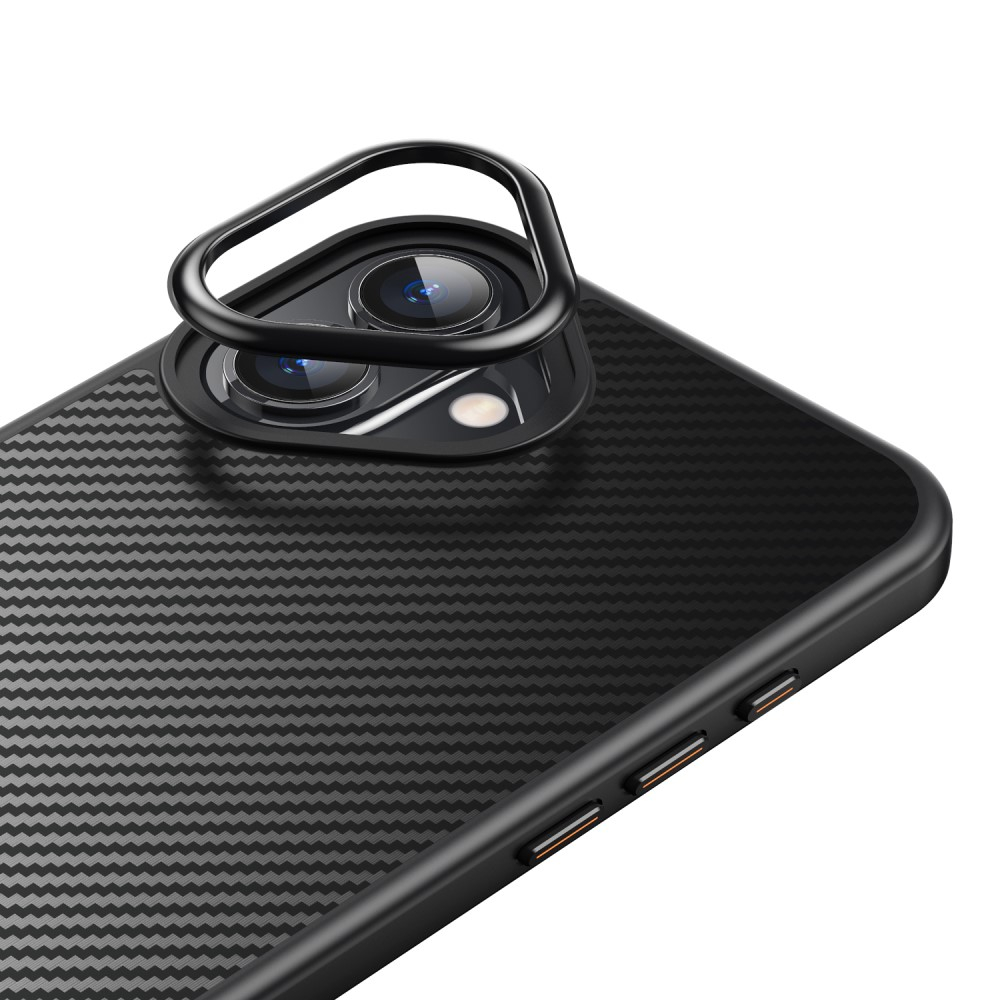 iPhone 16 MagSafe Hardcase Hülle im Carbon Look - Schwarz