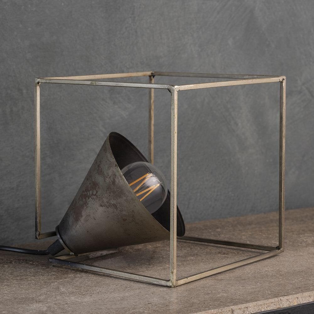 famlights | Merlin metalen tafellamp in zilver E27