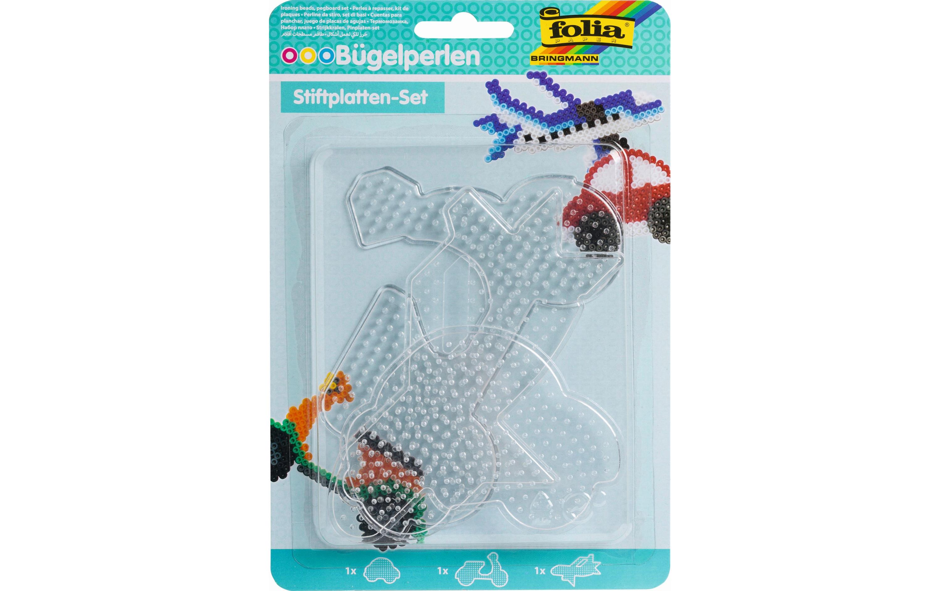 Bügelperlen Platten Stiftplatten-Set WeissSteckplatten-Set