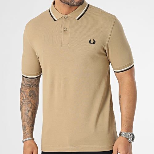 Polo Manches Courtes Twin Tipped M3600 Beige Foncé