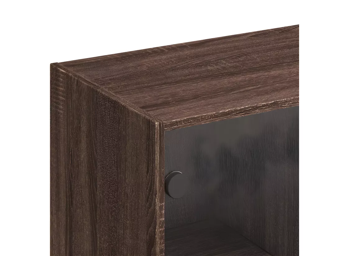 Bibliothèque avec portes chêne marron 136x37x142 cm