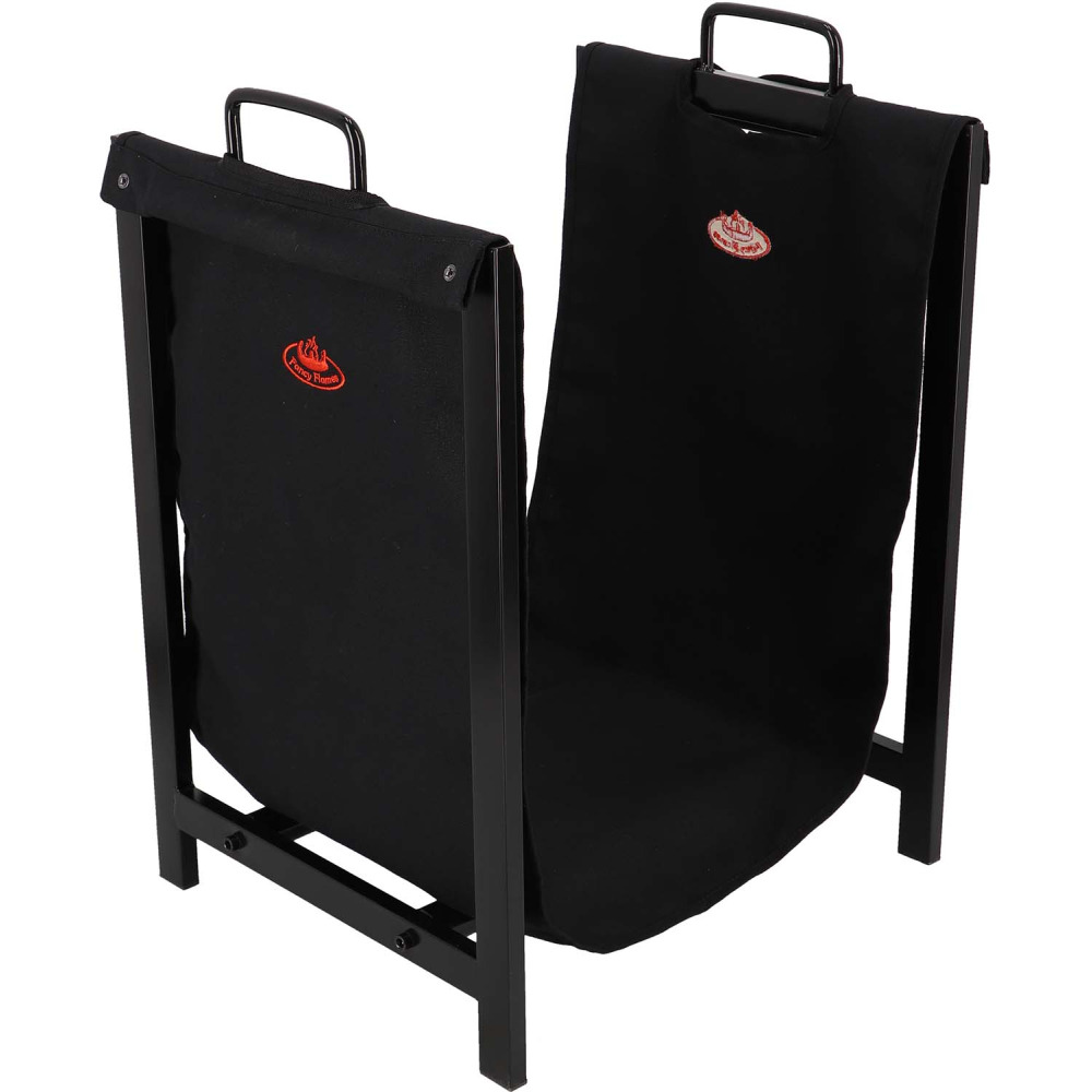 Porte bûches en tissu avec support en métal