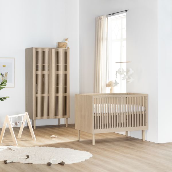 Kidsmill Dai Babykamer Eiken | Ledikant 60 x 120 cm   Commode