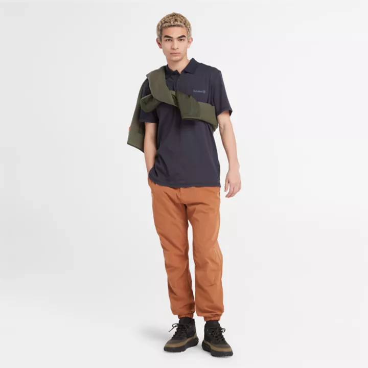 Polo à séchage rapide pour homme en bleu marine