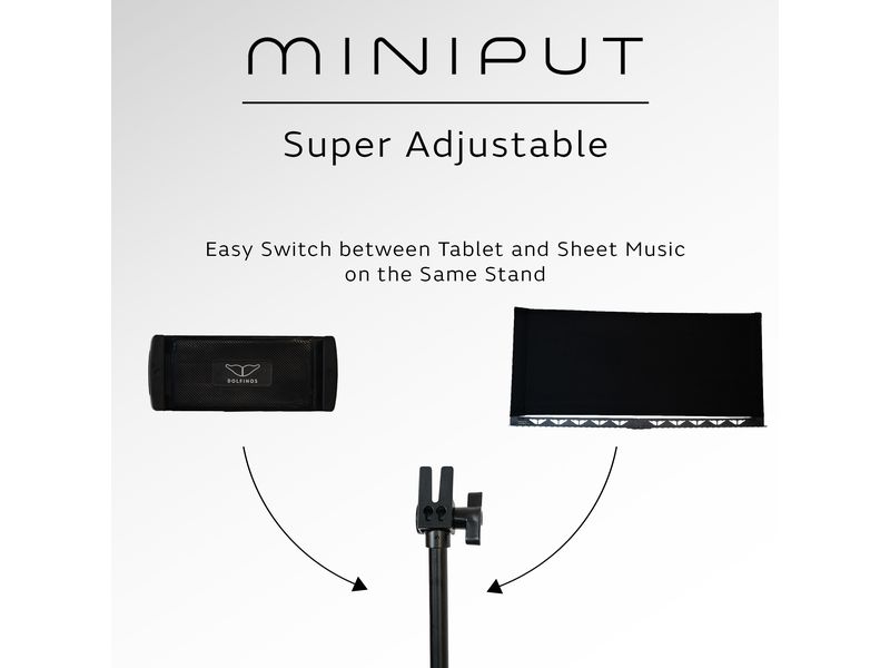 Miniput Ultraportabler Notenständer Classic Notenpult mit einem Höhenbereich von 34 cm bis 119 cm