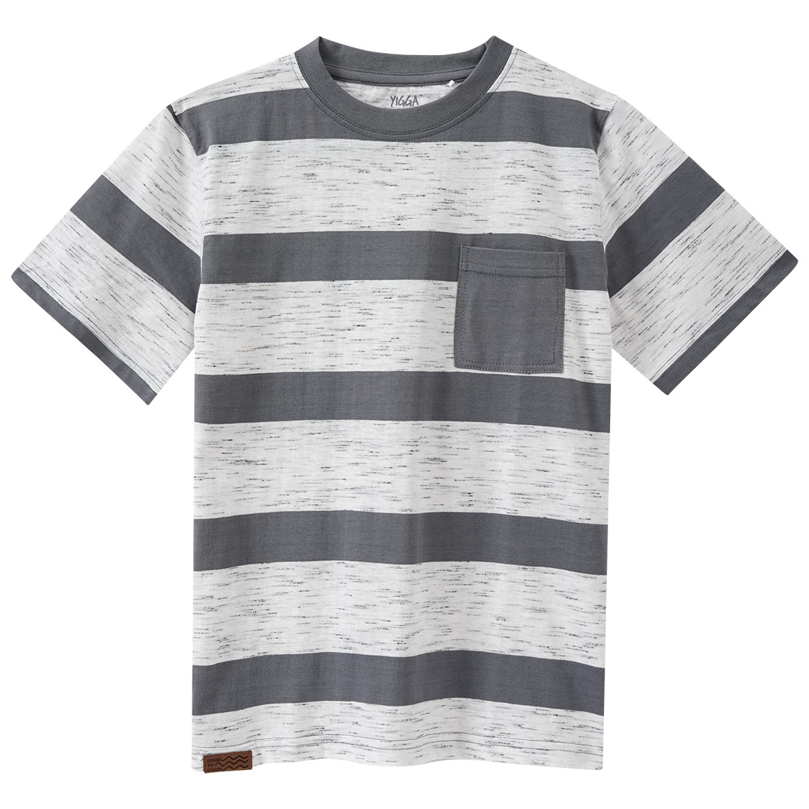 Yigga Jungen T-Shirt mit Streifen grau / weiss