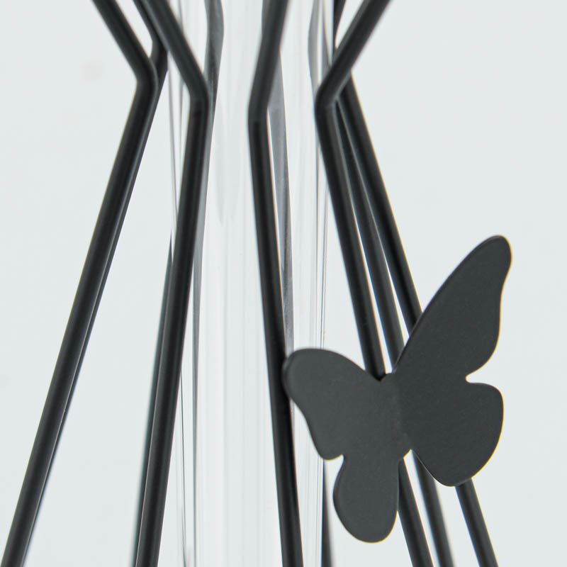 Vase filaire avec soliflore 'Harmonie' noir