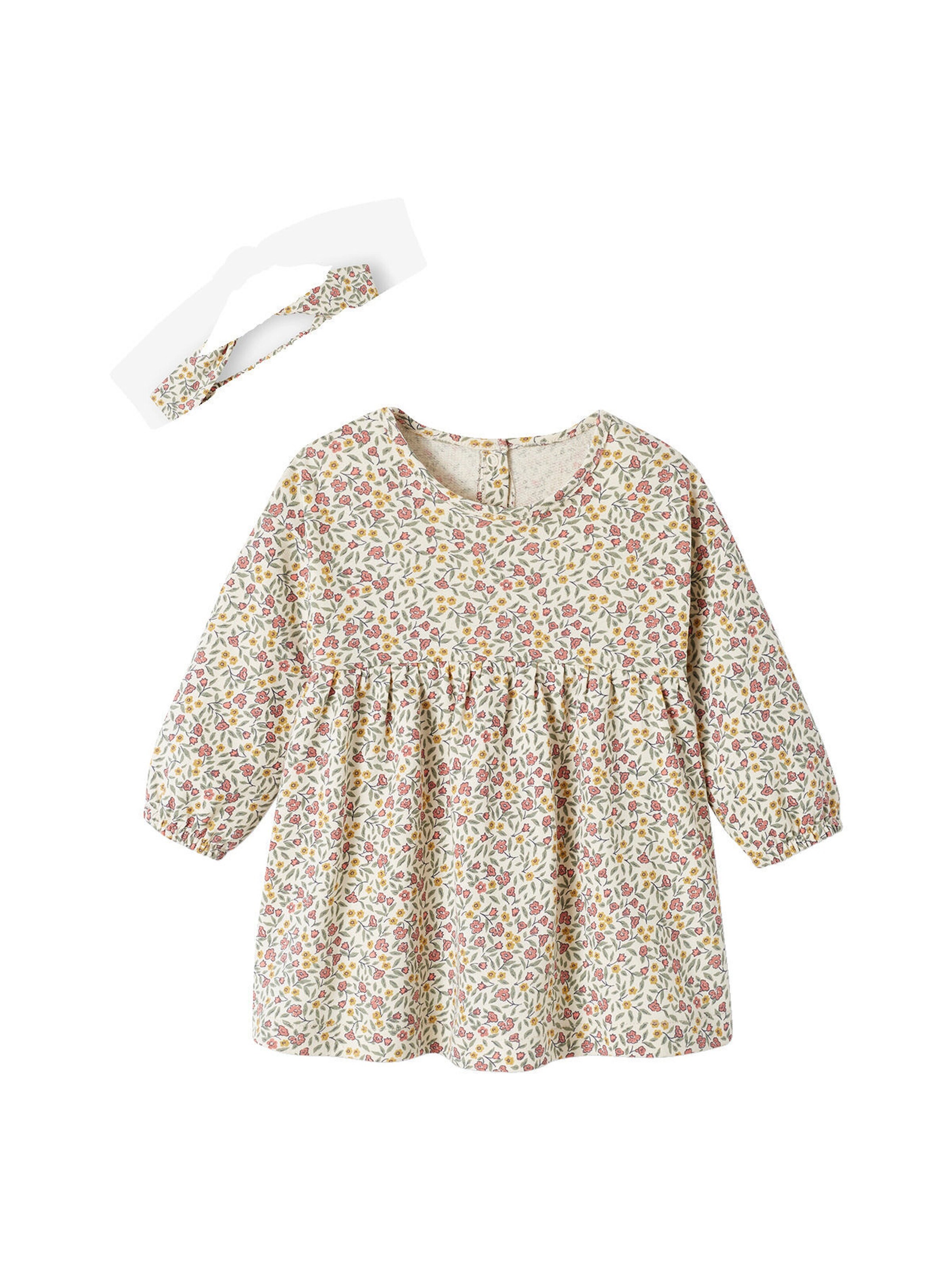 Vertbaudet Mädchen Baby-Set: Kleid, Strickjacke & Haarband altrosa