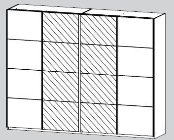 Schwebetürenschrank - alpinweiß - 271 cm