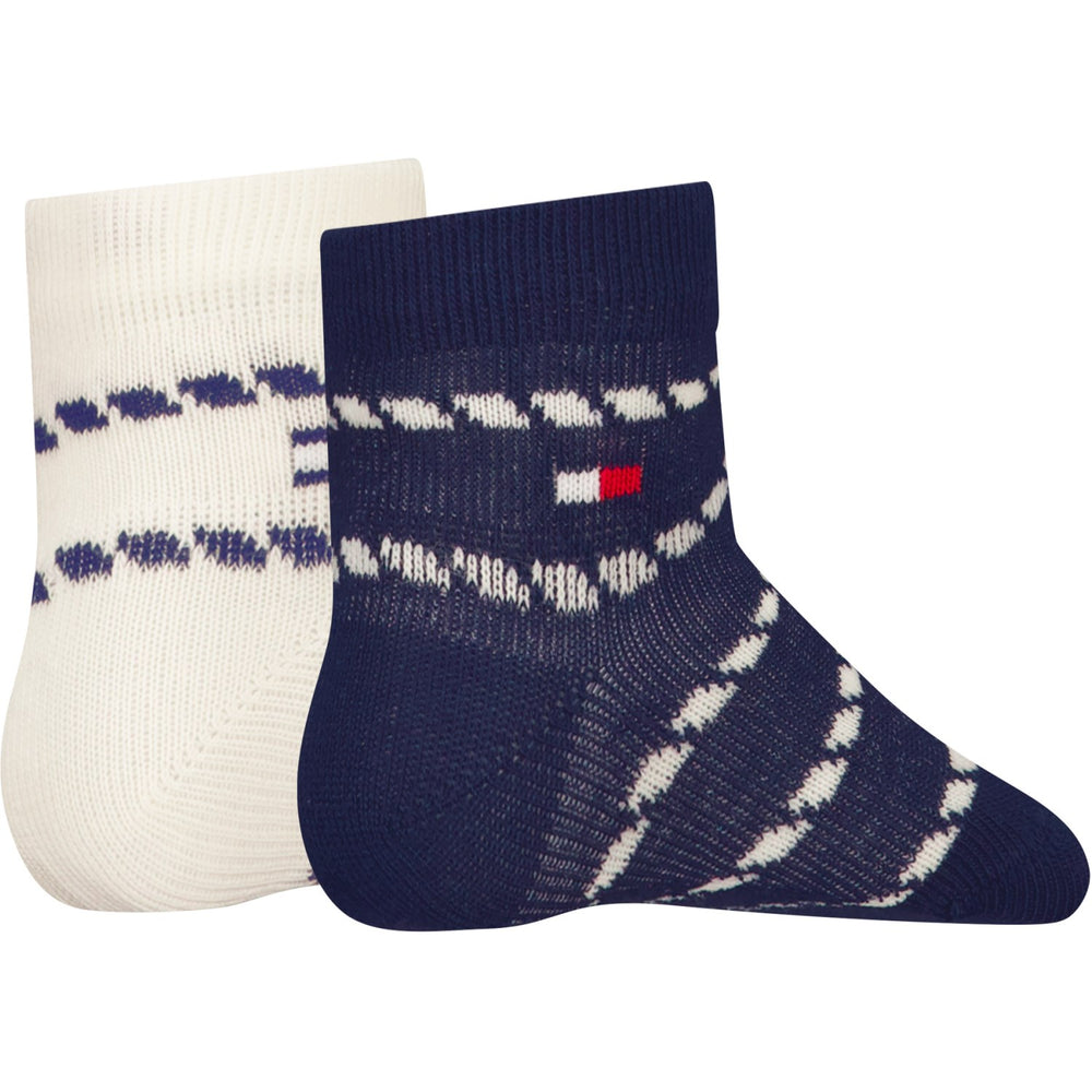 Køb Tommy Hilfiger Navy Baby Strømper 2-pak Breton Stripe | Luksusbaby