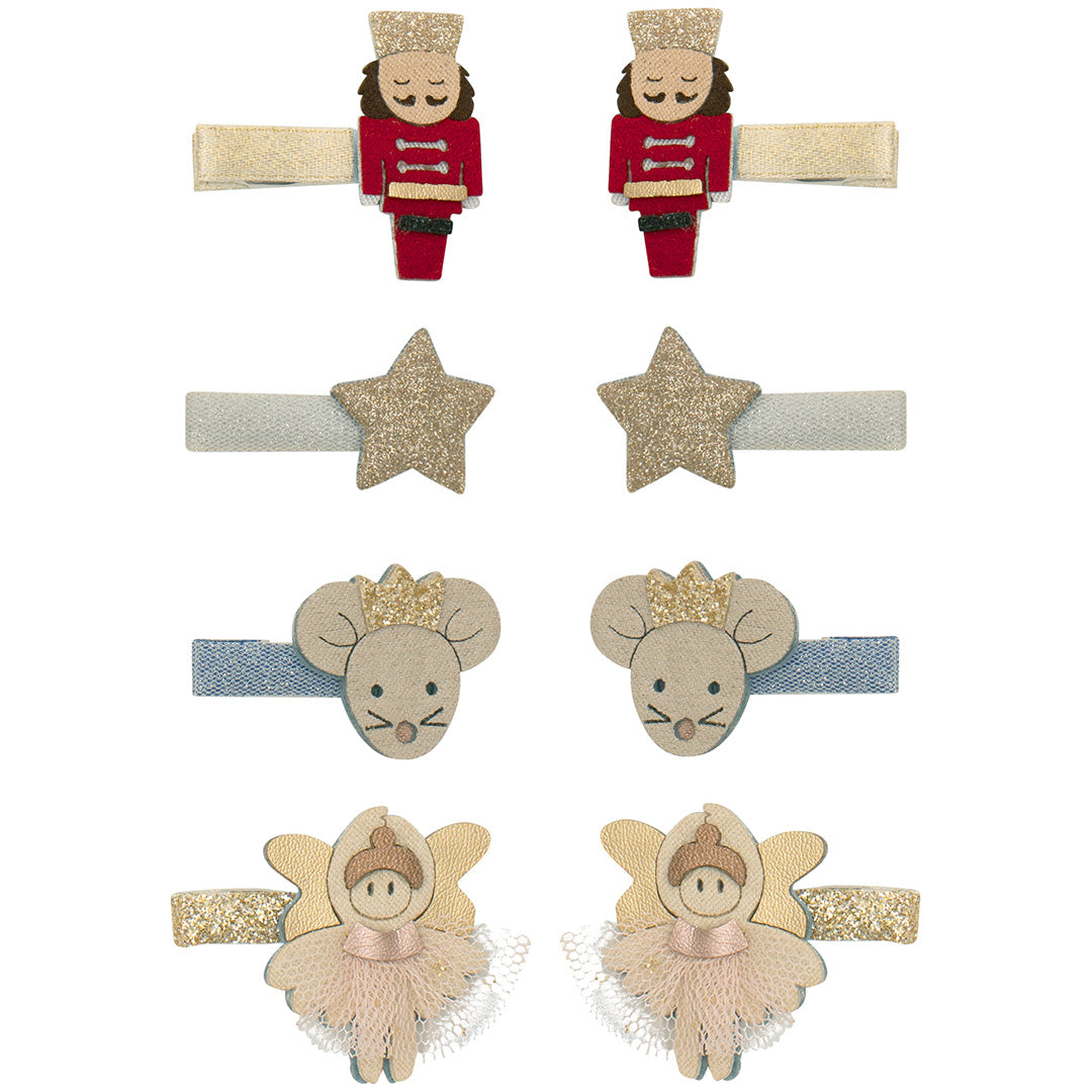 mimi & lula haarclipjes nutcracker - multi - 8st
