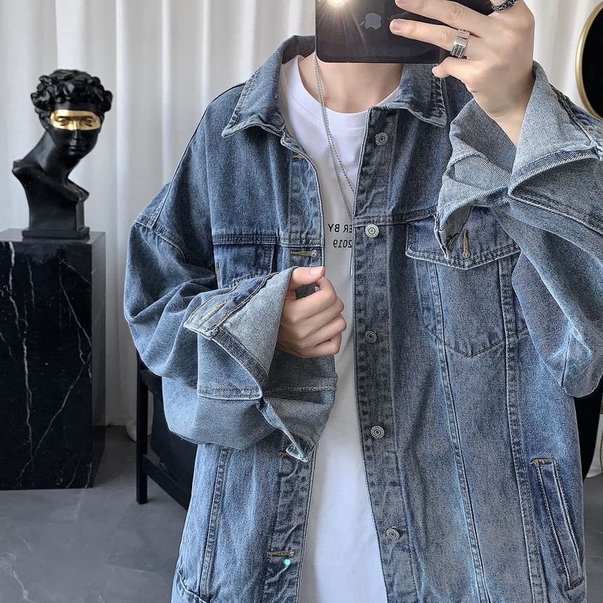 Adotuastic - Denim enkelrijsjas met zakdetail
