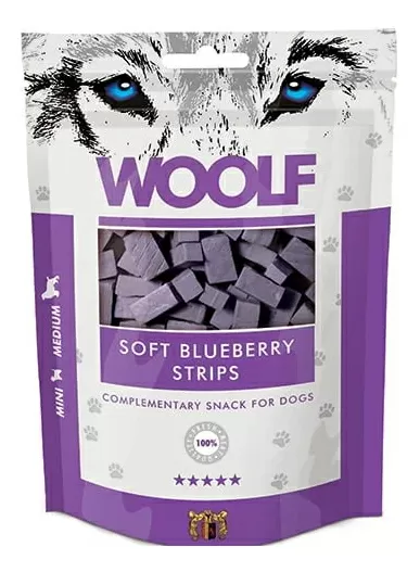 Woolf Soft Blueberry Strips - 100 g.