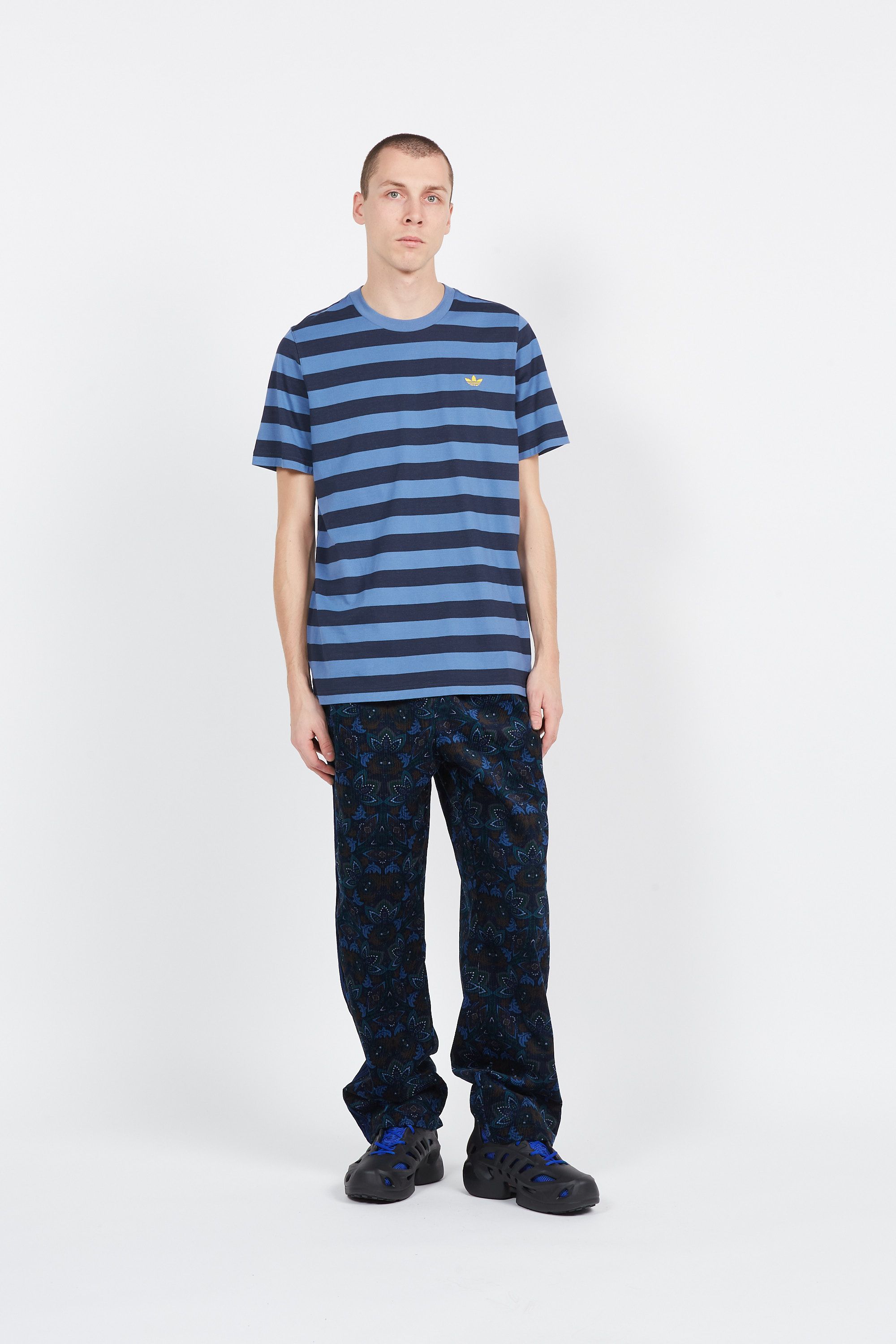 ADIDAS T-shirt  STRIPED Bleu