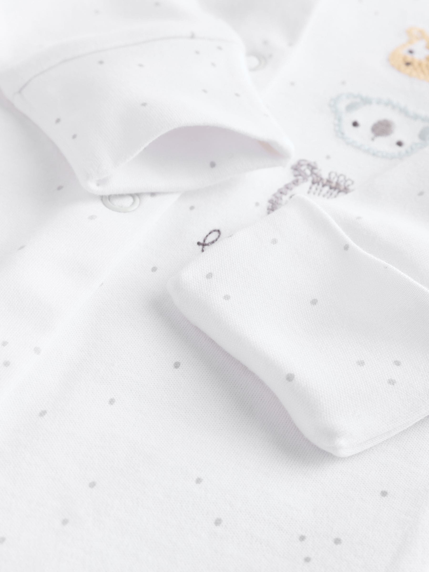 Wit - Dierenprint babypyjama's van 100% katoen, 3 stuks (0-2jaar)