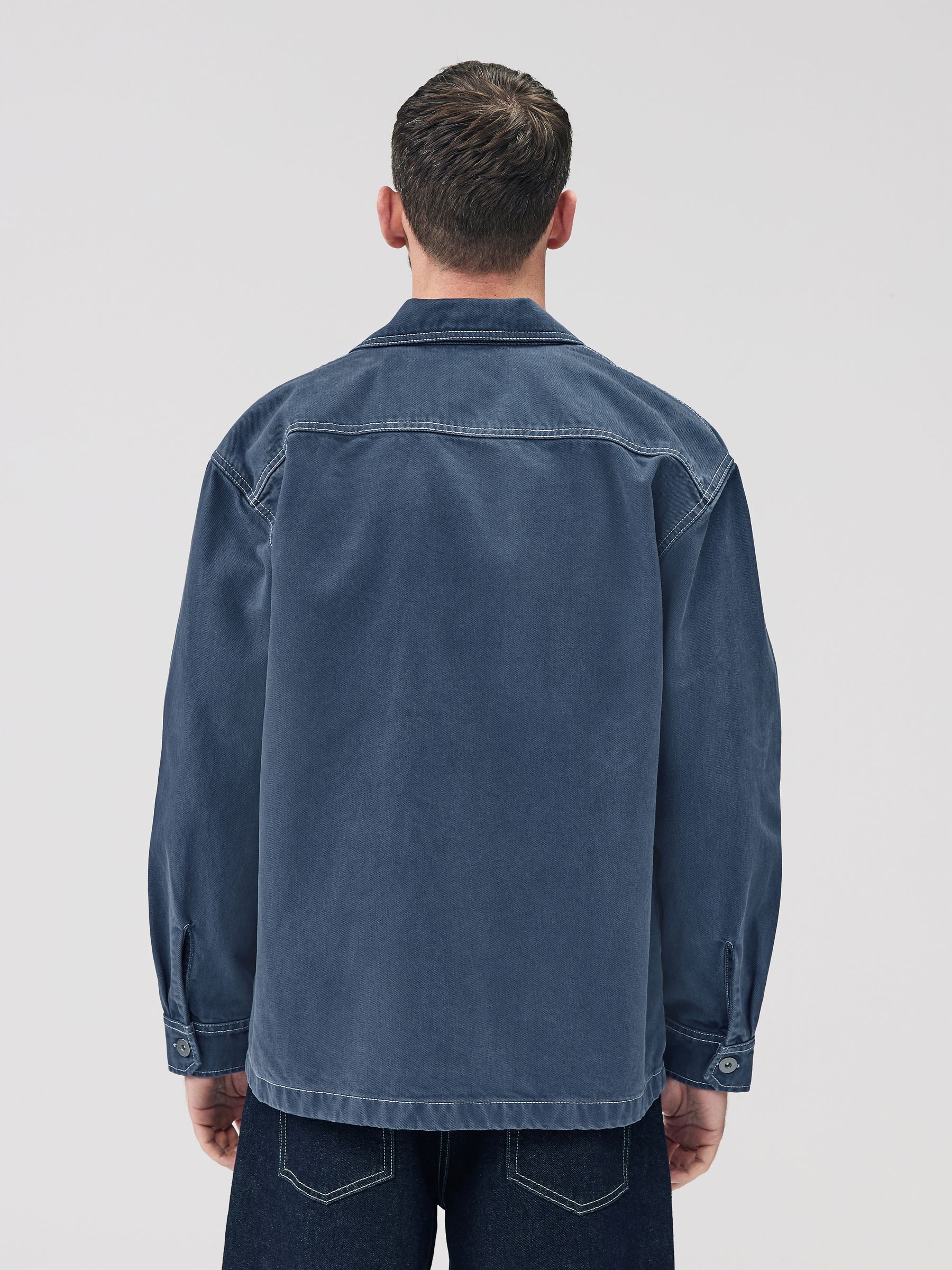 Donkerblauw - Canvas Shacket Overshirt