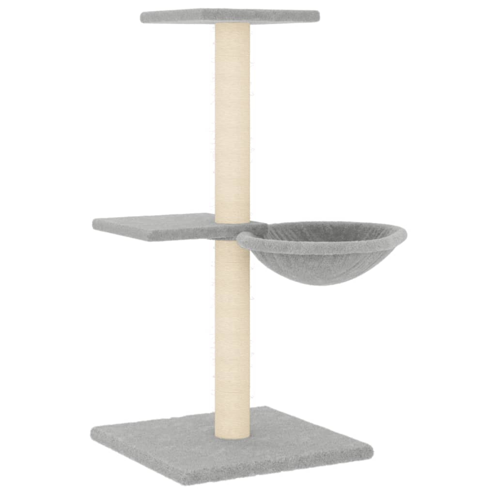 Arranhador para gatos vidaXL com postes de sisal cinza claro, 72 cm