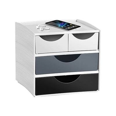 Confort by CEP - Mini module de classement - 2 petits tiroirs et 2 grands - gris minéral