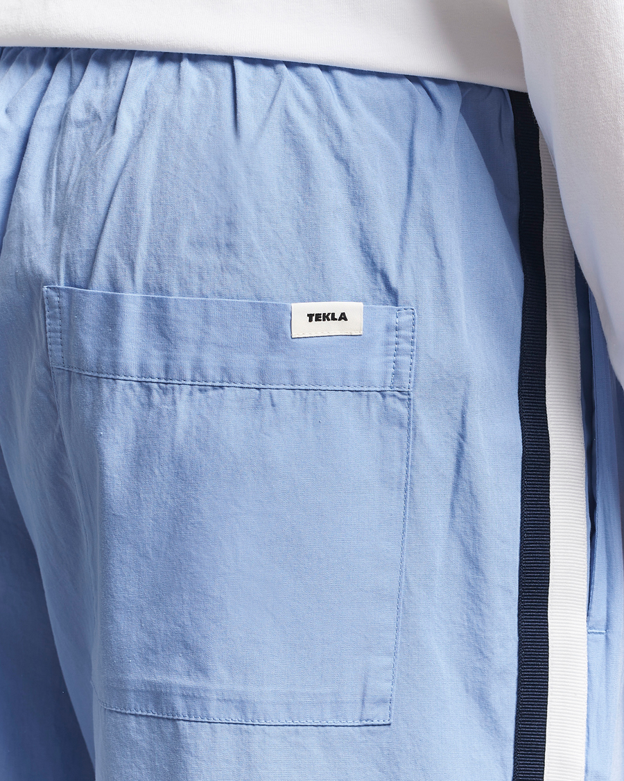 Tekla Grosgrain Stripes Pyjama Pants Cornflower Blue