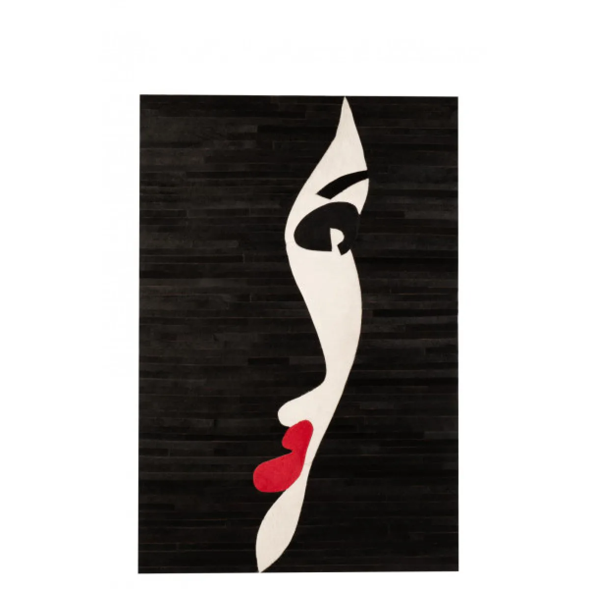 Dansmamaison Cadre Femme - Cuir Noir/Blanc/Rouge
