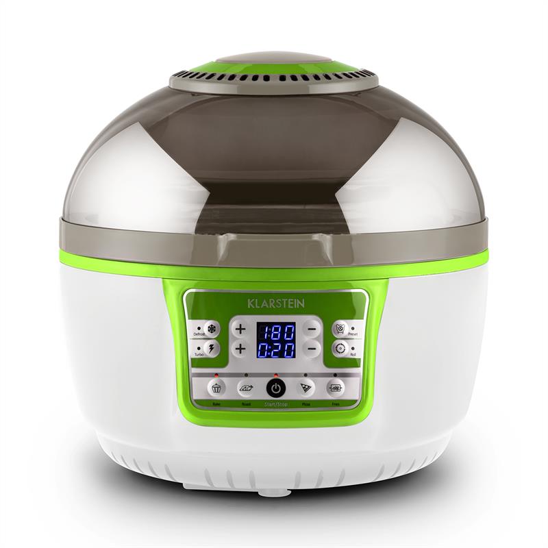 VitAir Turbo Heißluftfritteuse grün-weiß 1400W Grillen Backen 9l Grün
