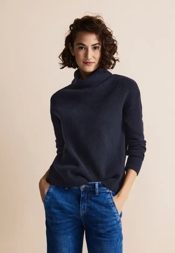Rollkragenpullover - deep blue