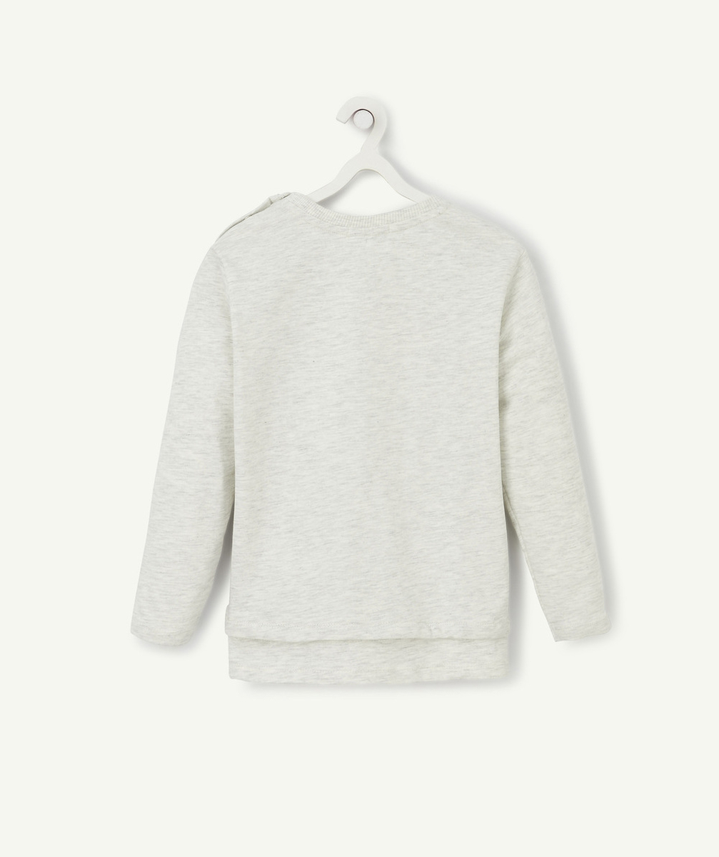 LE T-SHIRT ÉVOLUTIF MANCHES LONGUES ÉCRU CHINÉ EN COTON PIMA