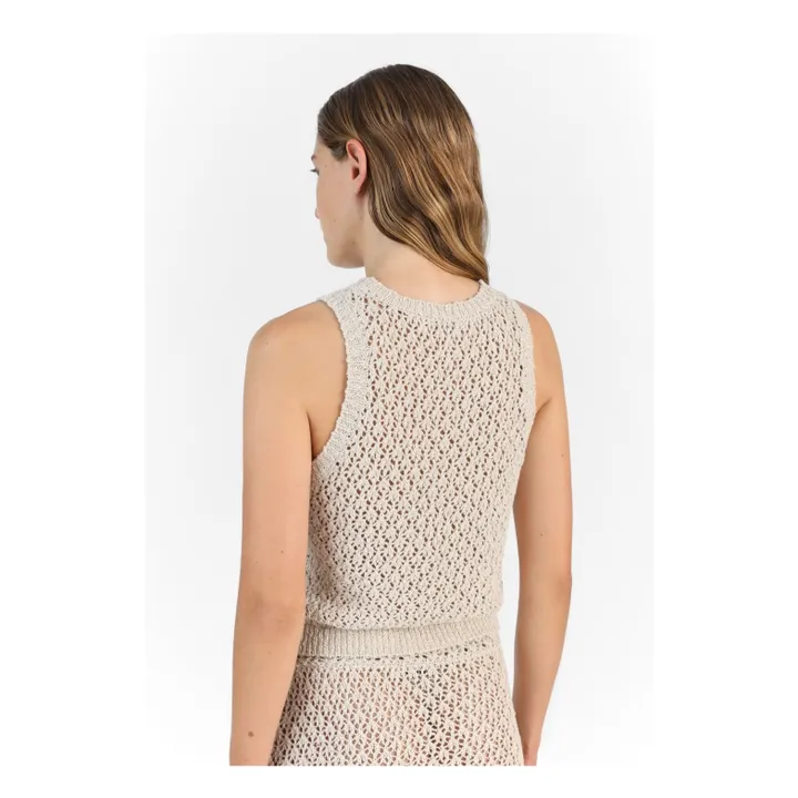 Masscob Pull Sans Manches Tusculum Coton et Lin | Naturel