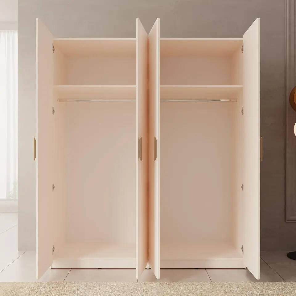 Meubella - Luzon - Kledingkast 4 deurs - Beige - 179x58x210 cm
